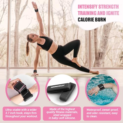 Pilates Wrist Ankle Weights for Women, Wearable Strong Arm & Leg Weights Set of 2(1Lbs Each), Adjustable Ankle Weights for Walking, Yoga, Dance, Barre, Gym