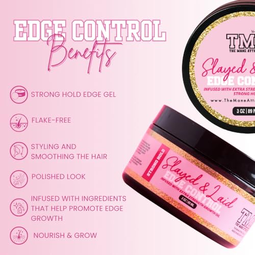 Edge Control Gel – Flake-Free, Strong Hold for Natural Hair