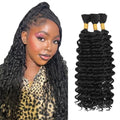 #1B Deep Wave Braiding Hair 3 Bundles 20 Inch Brazilian Virgin