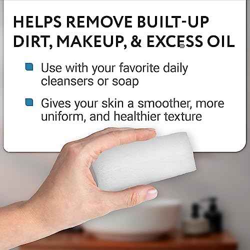 IMPRESA Facial Exfoliating Pads - Deep Cleansing Facial Sponges - Daily Exfoliation Face Scrubbers - Extra Thick Face Sponge - White, Pack of 10