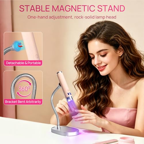 Krofaue UV Nail Lamp Handheld with Auto-Sensor & Magnetic Head