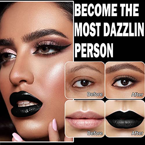 Black Lipstick & Liner Set - Matte Waterproof Long Lasting