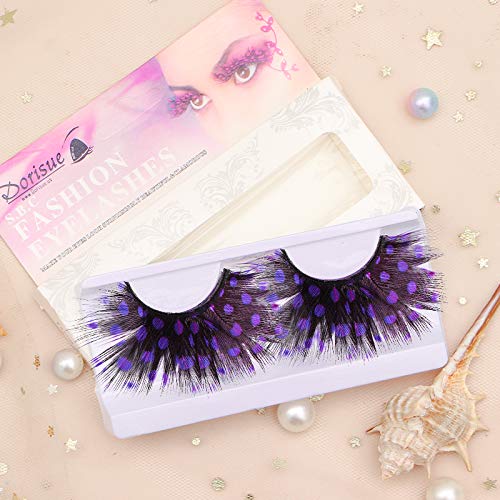 Dorisue Purple eyelashes Dramatic lashes bold Mermaid lashes drag anime lashes for Party and halloween 1 pair P19