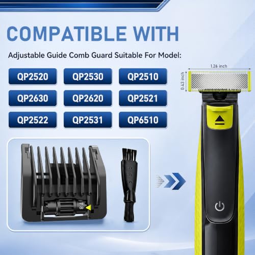 8-in-1 Adjustable Trimmer Guard Comb 1-8mm for Philips QP Series