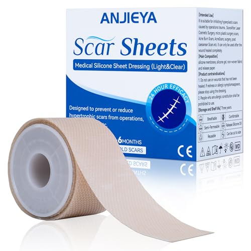 Silicone Scar Sheets (1.6¡± x 120¡± Roll-3M), Scar Tape for Surgical Scars, Reusable, Professional for Keloid Bump Removal, Surgical, C-Section, Tummy Tuck
