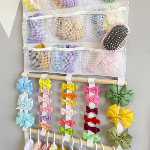 Large Headbands & Bows Organizer Wall Hanger – Pre-assembled Baby Hair Accessory Holder