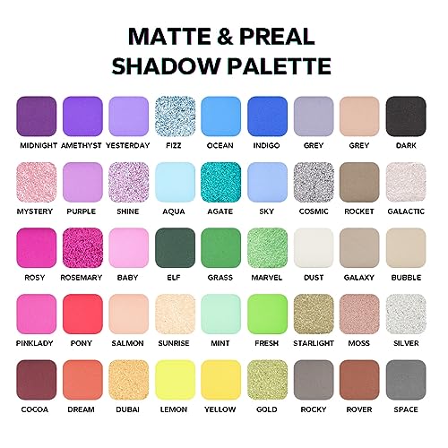 45-Color Eyeshadow Palette - Matte, Shimmer & Glitter