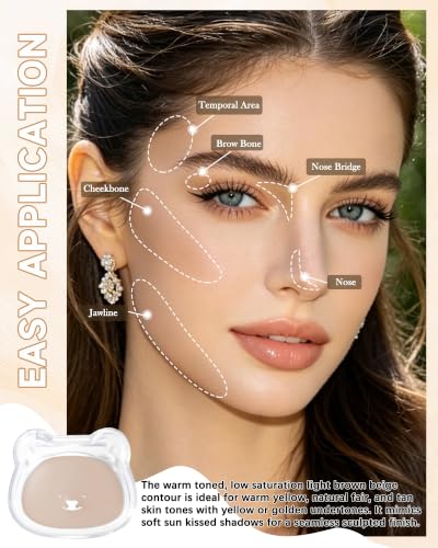 Matte Taupe Contour Powder with Brush - Waterproof & Buildable