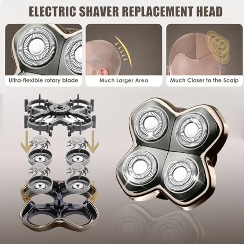 Shaver Replacement Heads Compatible with Skull Head Shaver, Replacement Blade for Pitbull, Butter flykiss pro & Palm for Bald Men 1 Pack