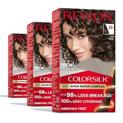 Revlon ColorSilk Bond Repair Hair Color 30 Dark Brown 3pk