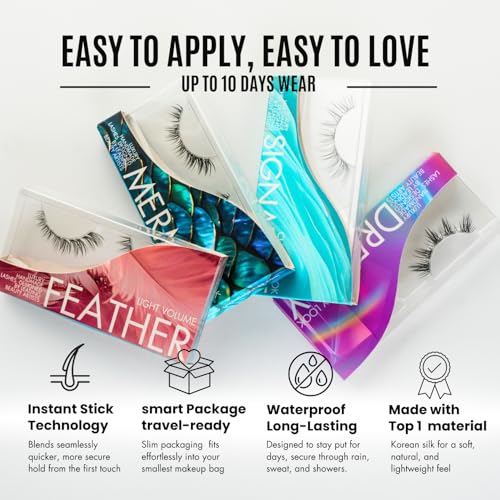 GAZELLE Luxury Natural Lash Clusters, Soft Korean Silk PBT Fibers, DIY Cluster Eyelash Extensions, Comfortable Wear, Lasts 10 Days ? Feather ? 10mm