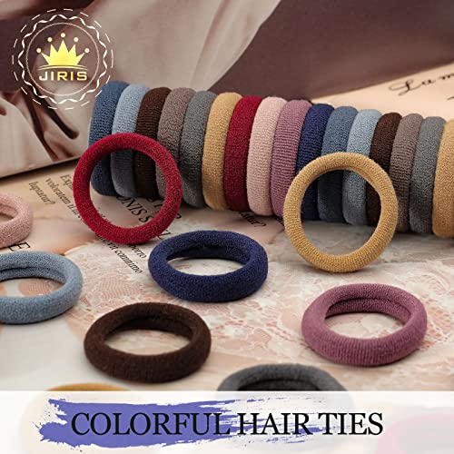 100PCS Seamless Cotton Hair Ties - No-Crease Elastic Bands for All Hair Types