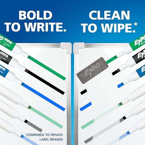 Expo Black Dry Erase Markers with Low Odor, 4 Count – Chisel Tip, 1 Pack
