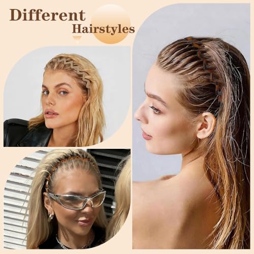 6-Pack Zig Zag Headbands with Non-Slip Teeth for Women