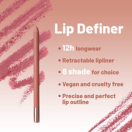 YES.EYE DO Brown Lip Liner Pencil with Built-in Sharpener - Waterproof & Matte