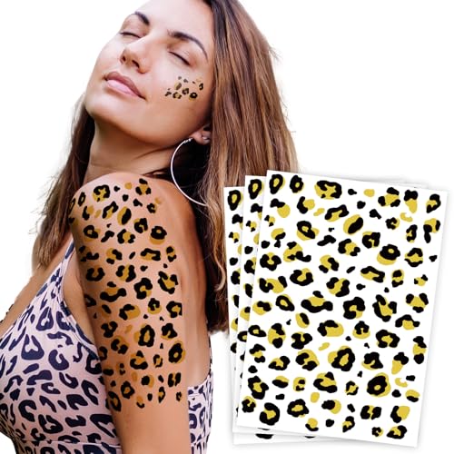 3-Pack Tiger Face Temporary Tattoo Stickers for Halloween Cosplay