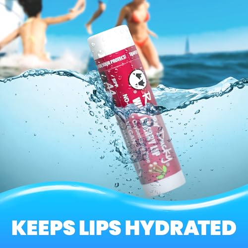 Rubber Ducky | Lip Sunscreen, Lip Balm with SPF 44, Water Resistant Sunscreen Lip Balm | Vegan, Untinted, Cherry Flavor, with Vitamin E | All Season - Broad Spectrum Sunscreen for Lips