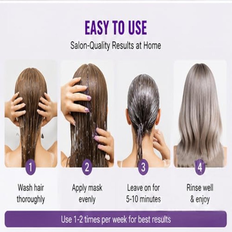 Purple Hair Mask for Blonde & Gray Hair - Reduces Brassiness
