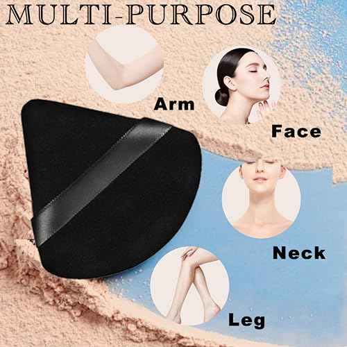 8 Pieces Triangle Powder Puff with 4 Travel Cases, Triangle Makeup Puff, Reusable Velour Makeup Sponge Blending Puff for Loose Powder and Foundation, Beauty Makeup Tools (4 colors)