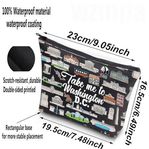 WZMPA Washington DC Travel Cosmetic Bag - Souvenir Gifts Take Me To DC Zipper Pouch Bag Merchandise