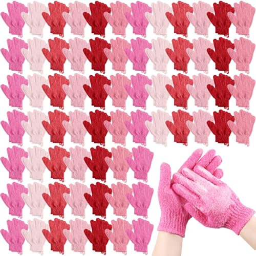 Exfoliating Bath Gloves 90 Pcs (45 Pairs) - Colorful Shower Body Scrubber