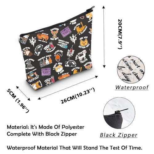MNIGIU Funny Vet Med Cosmetic Bag Vet Tech Gift Animal Lover Gift Vet Meme Makeup Bag Veterinarian Gift (Vet Med Black)