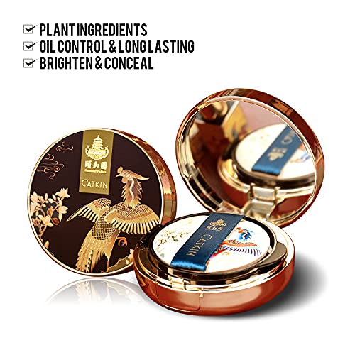 CATKIN 3Pcs Makeup Set Includes BB Cream Air Cushion Foundation C02, Matte Lipstick CO157 and Cheek Blush C02