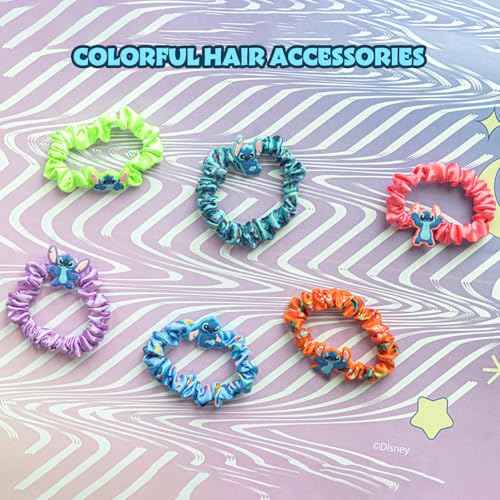 Stitch 6 Piece Hair Scrunchie Set, Hair Accessories for Girls, School Rewards Party Favors, Stocking Stuffer, Birthday Gift, Spa Days, Makeovers, Ages 3 and up, by Townley Girl