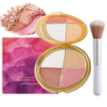 4-in-1 Blush Highlighter Eyeshadow Palette with Brush