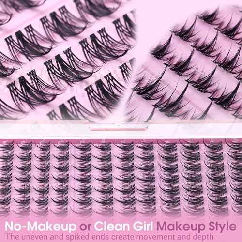 Winifred Fairy Lash Clusters Wispy Eyelash Clusters 10-14mm Cluster Eyelash Extensions Natural Invisible Clear Band Lashes Clusters Spiky Anime Lash Extension Natural Look Manga Individual Lashes