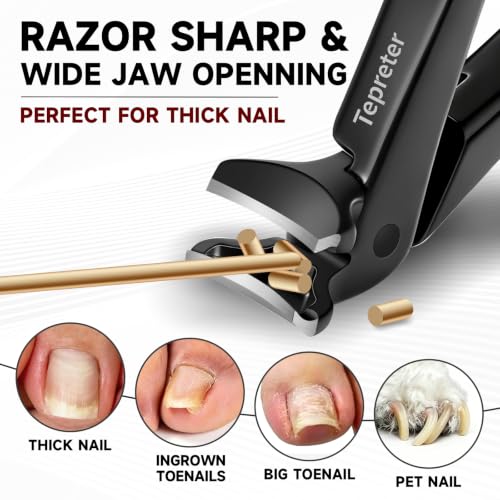 Ergonomic Long Handled Toenail Clippers for Seniors - 4.5" Angled Head