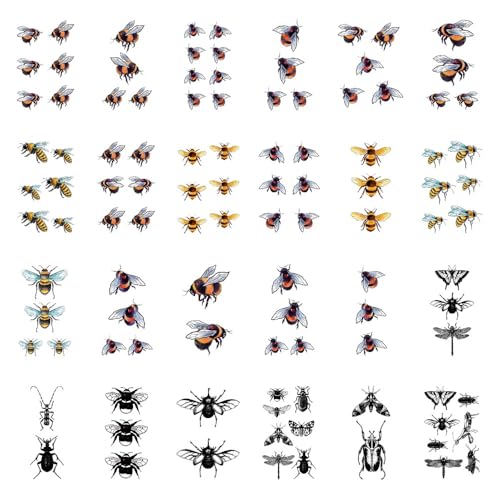 Bee Insect Temporary Tattoo Sticker Waterproof Ladybug Men Women Party Favor Hand Arm Shoulders 10.5X6cm Set of 24 (SF257)