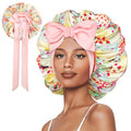 Silk Double Layer Bonnet with Tie for Women's Hair