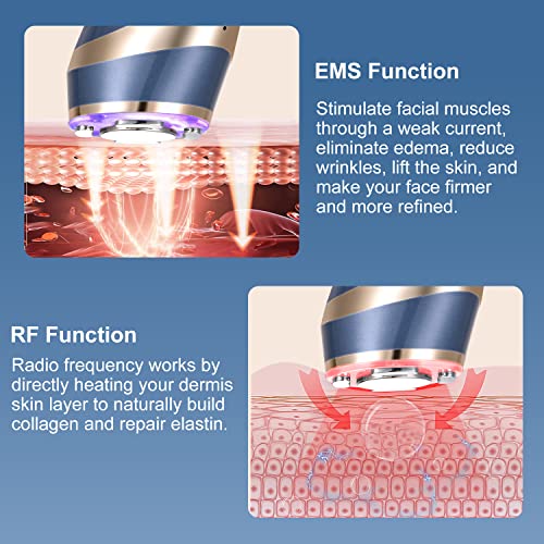 MiSMON High Frequency Facial Machine, 5 in 1 Mutifunctional Facial Massager Skin Tightening Light Theraphy Machine for Face