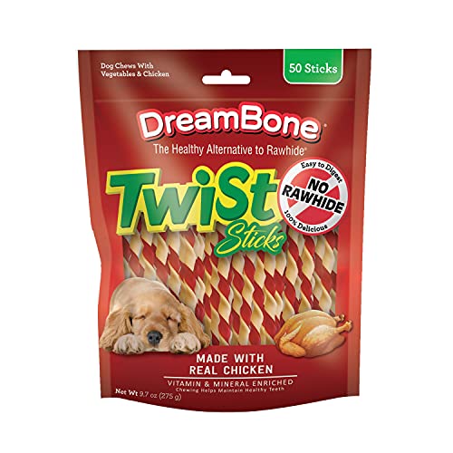 DreamBone Twist Sticks Dog Chews, Rawhide-Free, 50 Count
