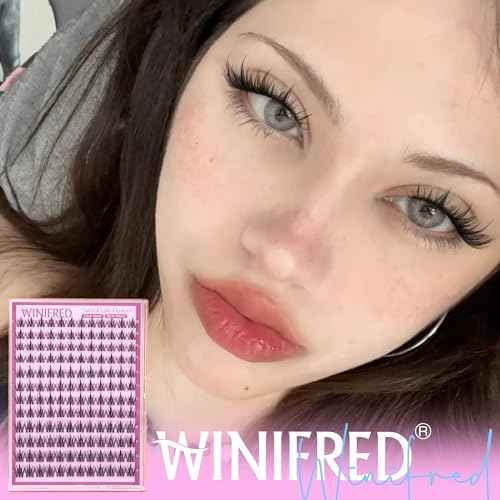 Winifred Fairy Lash Clusters Wispy Eyelash Clusters 10-14mm Cluster Eyelash Extensions Natural Invisible Clear Band Lashes Clusters Spiky Anime Lash Extension Natural Look Manga Individual Lashes