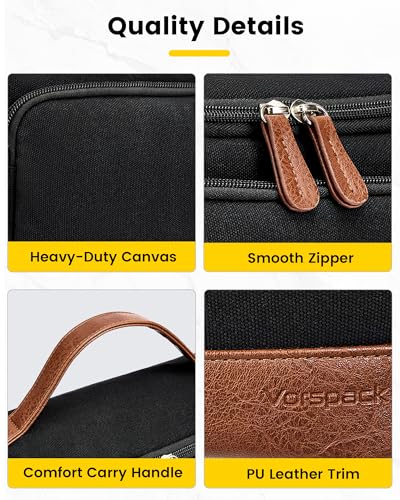 Vorspack Canvas Toiletry Bag for Men - Upright Travel Organizer