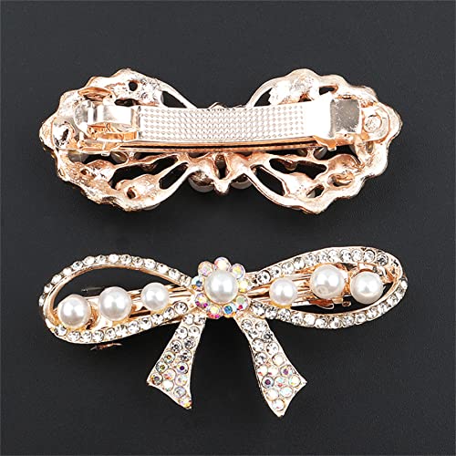 2 Pcs Cute Hair Claw Fairy Girl Rhinestone Hair Clip Big Hair Jaw Clip Nonslip Hair Clamp Hair Accessories Sliver&Gold (034-3PCS)