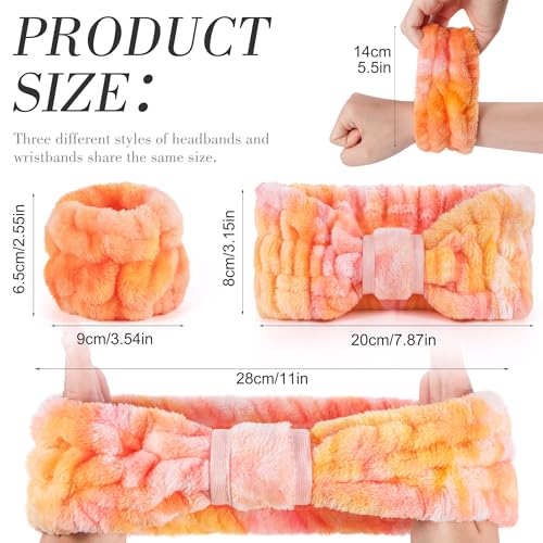 Spa Headband & Wristband Set - 9 Pc Skincare Bundle