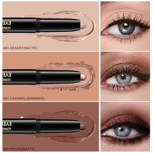 Cream Eyeshadow Sticks Set - 3 Piece Pigmented Matte & Shimmer