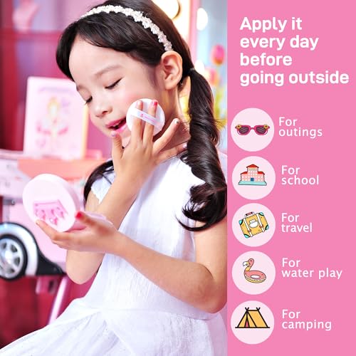 peach and Baby Kids Mineral Sun Cushion SPF50+ PA++++ (Pink Tiara)