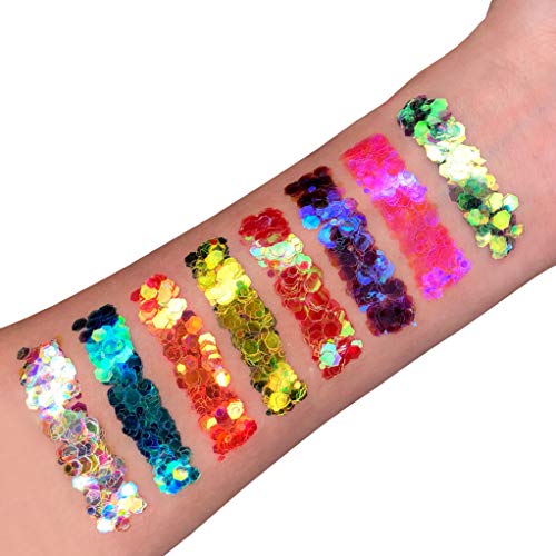 Moon Glitter Iridescent Chunky Cosmetic Glitter White 0.10oz