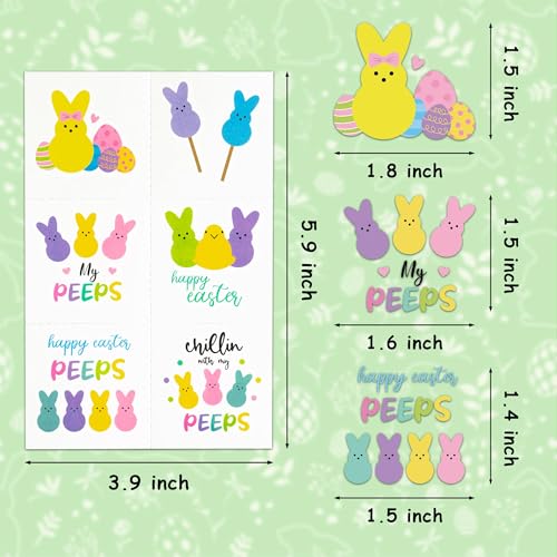 Easter Bunny Temporary Tattoos 144Pcs Bulk Kids