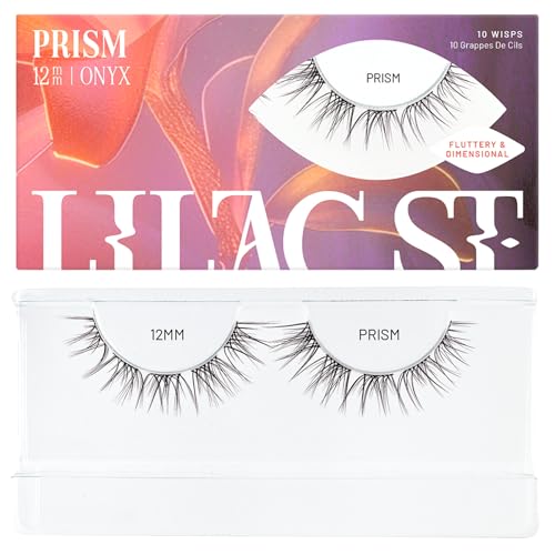 Lilac St - Prism Glamorous Faux Eyelash Clusters (12mm) - Dynamic & Fluttery Volume - DIY Lash Extension Wisps - Lightweight & Lifelike - Lasts 10 Days - Women Founded, Cruelty Free, Vegan - 10 Lashes