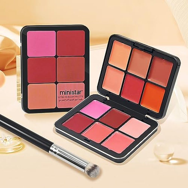 LSxia 12-Color Cream Blush Palette Kit with Brush