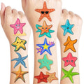 Cute Starfish Temporary Tattoos 10 Sheets 100PCS Under The Sea Party Decorations Supplies Favors Ocean Theme Birthday Cute Stickers Christmas Gifts for Boys Girls Kids Class School Prizes Carnival