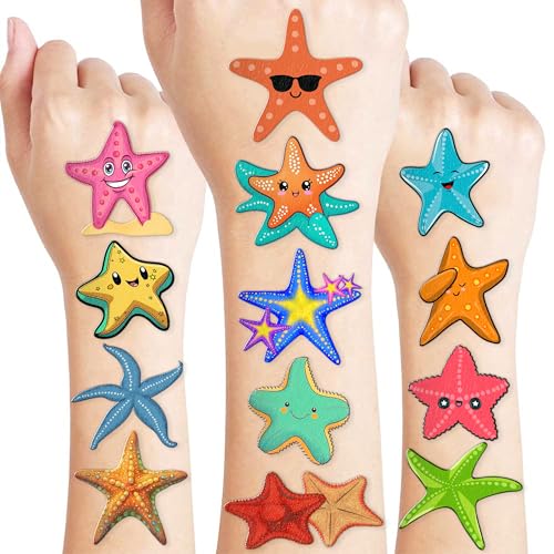 Starfish Temporary Tattoos 8 Sheets Ocean Party Favors