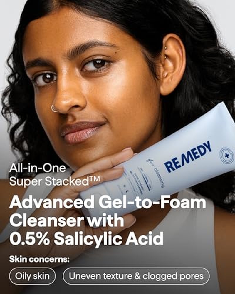 Remedy Gel-to-Foam Cleanser with Salicylic Acid | Gentle Face Wash for Acne-Prone Skin | 5 fl. oz
