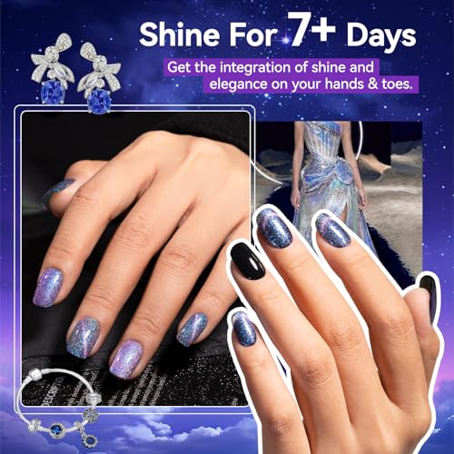 9D Cat Eye Nail Polish - Blue to Purple Galaxy Magic