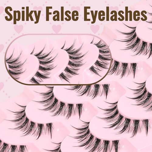 Spiky Manga False Eyelashes - 7 Pairs C Curl 10-15mm